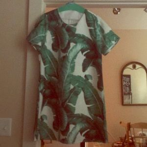 Adorable Palm Leaf Shift Dress